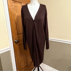 Brown Silk Women's Cardigan